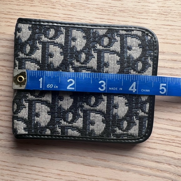Vintage Christian Dior Trotter Bifold Wallet Navy Blue - Picture 10 of 11